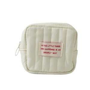 Hengfa Lina Small Earphone Lipsticks Storage Organizer Pouch Case Mini Zipper Womens Makeup Cosmetic Bag Coin Purse Wallet Teacher Gifts