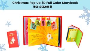 Mini Rabbit Pop Up 3D Full Color Storybook Christmas Thank You Gift Kids Reading Book Mandarin Language Book