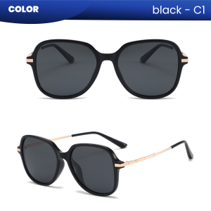 IOOI Eyewear - Kacamata Kotak Polarized Hitam Sunglasses TR Anti UV400 Pria Wanita 238