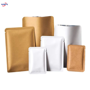 100Pcs/Lot Kraft Paper Mylar Foil Open Top Bag Rounded Corner Heat Vacuum Seal Tear Notch Food Bean Coffee Tea Pack Pouches2026