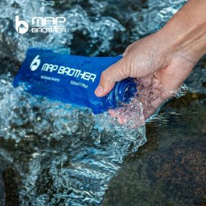 MAP BROTHER 250ml 500ml TPU Soft Flask Folding Soft Water Bottle BPA Free For Running Hydration Pack Vest Waist Bag