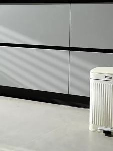 Space Saving Kitchen Bin - 7L/12L Matte Trash Can with Soft Close Lid    Slim Design Foot Pedal Leak-Proof Base    For Office Bathroom Under Sink