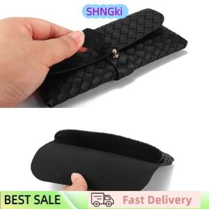 SHNGki 1Pc Twist Braided Leather Glasses Case Snap Rope Belt Portable Sunglasses Glasses Case Storage Box Sunglasses Case