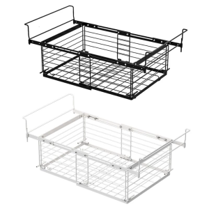 Freezer Organizers Stackable Bins Refrigerator Storage Basket Wire Organizer Carbon Steel Texture for Meat Fish