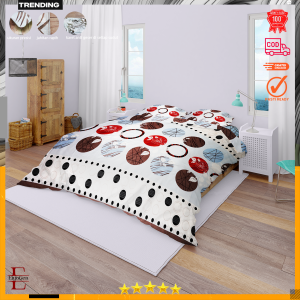 Sprei katun motif. Round brown aesthetic anti geser king size