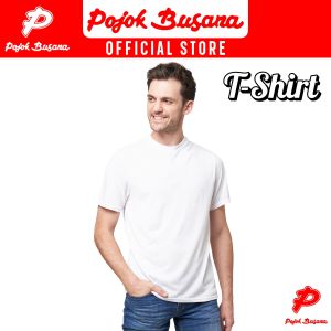 Pojok Busana Tee Shirt Pria Polos Warna Warni - Kaos Oblong Cowok Hitam Putih