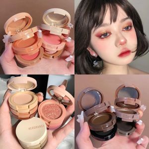 MISS LARA 3in1 Highlight Rouge Makeup Brighten Silkworm Eyeshadow Palette Blush Contour Palette Matte Face Glitter Pigment Hairline Brow Powder