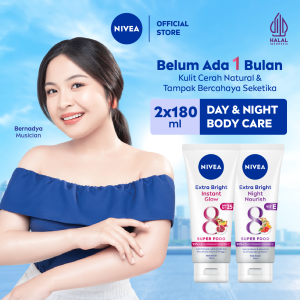 [Paket isi 2] NIVEA Body Serum Extra Bright Day & Night (Instant Glow + Night Nourish) 180ml