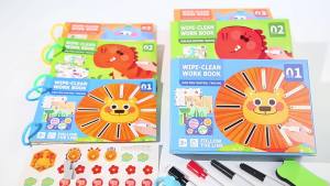 Pen control training card childrens English letter and number writing practice red book coloring picture book