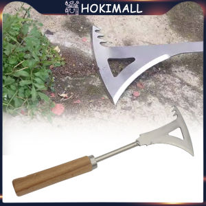 30cm Arit Potong Rumput Pemangkas Sabit Kapak Ganda Stainless Gagang Kayu