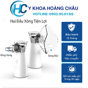Máy xông mũi họng khí dung Nebulizer cầm tay công nghệ Nhật Bản bảo hành 12 tháng | HL02