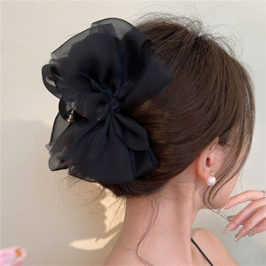 Mesh Bow Shark Clip Exquisite Bow Hairpins For Women Elegant Clip Perfect For Summer Headwear Accessories