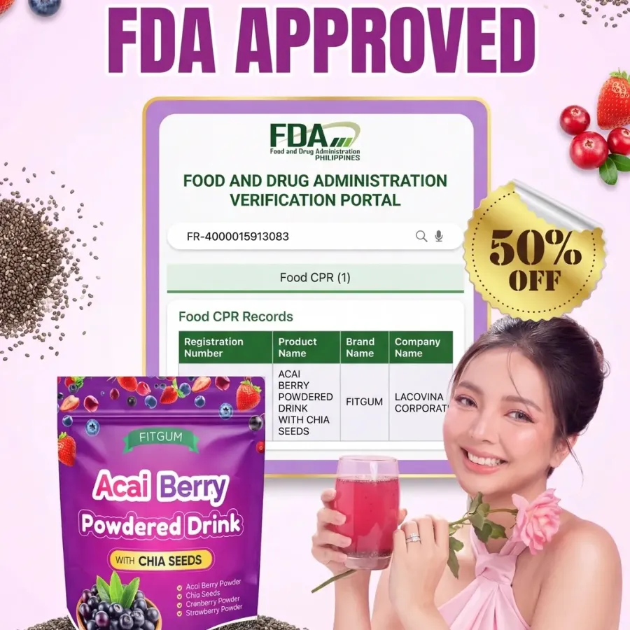 FITGUM Acai Berry Chia Seeds Glutathione Collagen Beauty Anti-aging Whitening  Skin Rich in Antioxidants Anti-Aging LEGIT | Lazada PH