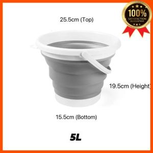🇸🇬[SG Stock] Collapsible Foldable Bucket Silicon Car Washing Bucket Outdoor Fishing Travel Camp Bucket Household