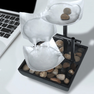 PARKOUR Exquisite Flowing Water Fountain Relaxing Realistic Tabletop Water Fountain Crafts Soothing Indoor Waterfall Gift