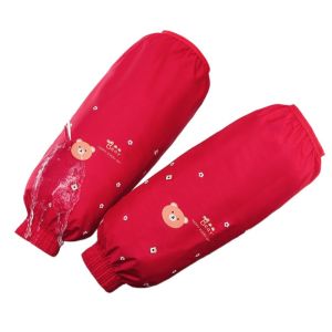 COOLCELLS 1Pair Bear Elastic Band Waterproof Oversleeves 33x17cm Cute Arm Sleeve Winter Waterproof Sleeve Thick Oilproof Oversleeves Housework