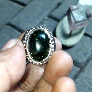 batu cincin pasir intan hijau kerlap kerlip full jarong