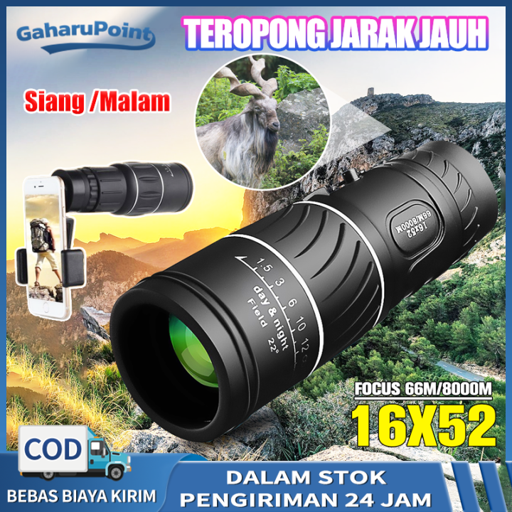 Teropong Monocular Jarak Jauh Malam 66M 8000M/Teropong Jarak Jauh