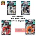 Vibox GO2 Spiral Aux 1x1 Jack 3.5mm To 3.5mm Audio Car Speaker Premium 150cm Sound Gamen Spring Cable L Car Multymedia Speaker Ke Hp/Pc Amplifier Dll. 