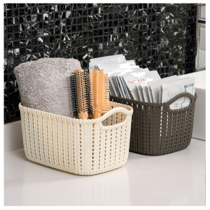 Plastic Portable Storage Basket Desktop Rattan Basket Storage Bbox Basket Organizer Box