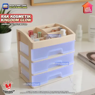 Rak Kosmetik Laci Kosmetik Plastik 3 Susun Rak Makeup Organizer Rak Beauty Wadah Makeup