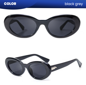 IOOI Eyewear - Kacamata Oval Cat Eye Hitam Sunglasses Vintage Anti UV Pria Wanita 693