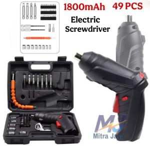 Mesin Bor set 49 Pcs / Cordless Screwdriver 4.2 V / Mesin Bor Cordless Mini / Bor mini / Screwdriver Baterai / Mini Obeng