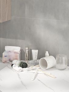 LODER ECOCO Toothbrush Holder Wall Mounted Toothbrush Station Bathroom Organizer No Drill Storage Rack