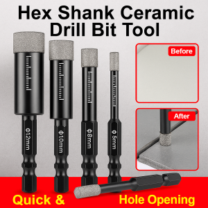 Tile Punching All-Ceramic Dry Drill Bit Set Drilling Tools Scratch-resistant Drill Bit Set Marble Granite Stone Hole Saw Cutter Hole Open Drill Bit 5~16mm
