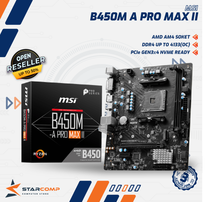 Pro Max Ii Msi B450 A Pro Nvme Support MSI B450M-A PRO MAX II Socket