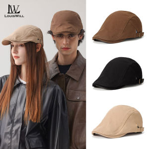 LouisWill Men Women Beret Hat Cotton Knitted Beret Cap Autumn and Winter Beret Outdoor Sunscreen Peaked Cap Fashion Retro British Style Golf Flat Cap Casual Hat Beret for Men