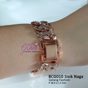 Gelang Sisik Naga Ukir Besar Gold Plated Jewelry Anti Karat Mewah Fashionable Perhiasan Import Premium BCG010 GTHM