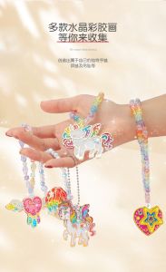 YY.Colorful DIY Crystal Pendant 3D Three-dimensional Baking-free Glue Painting Crystal Color Childrens DIY handmade light-transmitting Graffiti Safety Ring