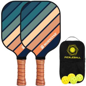 [SG stock Fast Shipping]14MM Pickleball Paddles SetCarbon Fiber Pickle Ball Paddle with 2paddles4Balls1Bag for Beginners 0114