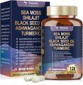 Totaria 25-in-1 Sea Moss Black Seed Oil Ashwagandha Ginger Shilajit Supplement, Sea Moss Capsules with Burdock Root Ceylon Cinnamon Vitamin C & D3 for Immune System, Gut, Skin & Energy. 