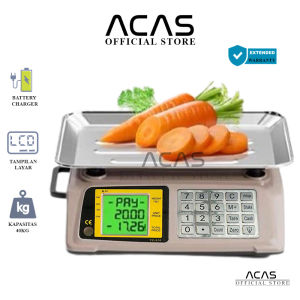 ACAS YZ-618 40Kg / 200Gr Timbangan Duduk Digital Jinjing Gagang Tangan Meja Double Display Laundry Sayur Buah Telur Sembako Paket Ekspedisi Murah Garansi Electronic Computing Scale 40 kg / 200 gr