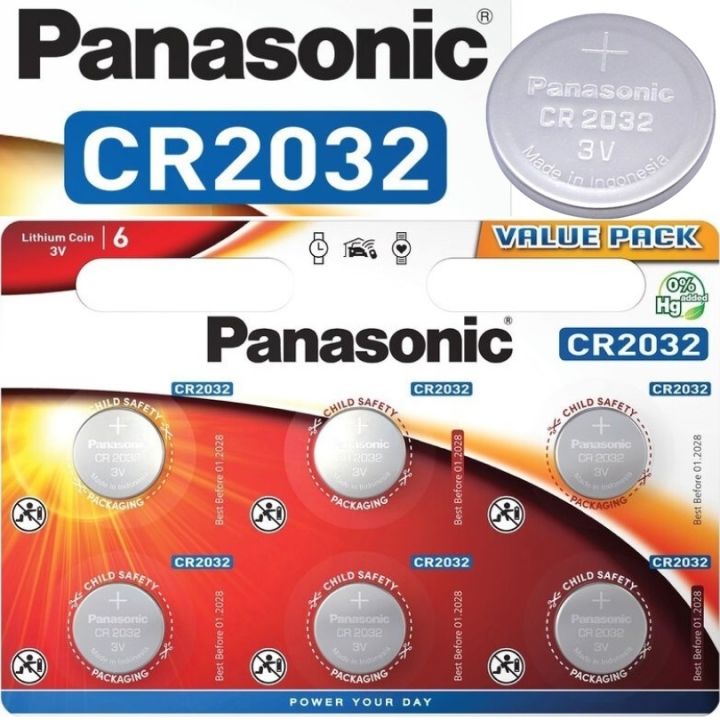 Panasonic CR2032 (16 pcs) ECR2032 2032 Lithium Coin Cell Button