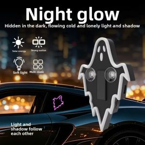 ERMENLED Type-C Charging Car Ambient Light Bat Shaped Solar Powered Rear Windshield Light Dynamic Display LED Ghost Light Car Window Decoration