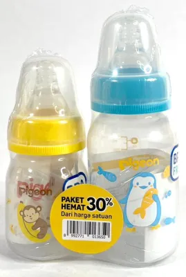 Promo Beli 1 Gratis 1 Botol Susu Pigeon Slimneck Peristaltik Dot Bayi Peristaltic