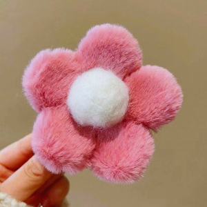 TY Jepitan Salon Model Bunga Daisy Jepit Rambut Bulu Korea Model Bunga Sakura Jepit Rambut Bunga Pom Pom Aksesoris Jedai Fashion Korea