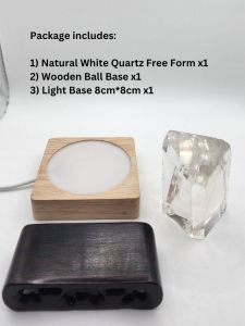 (SG Seller Ready Stocks) Natural High Grade Brazil High Clarity White Quartz Free Form Ornament with Rainbow Burst  天然高级巴西高透白水晶 爆彩虹随形摆件