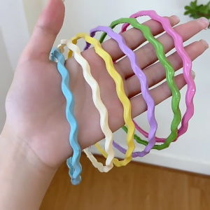 Lượn sóng headband cho bé băng đô mỏng chống trượt candygirl headbands cho cô gái nhựa bờm tóc màu kẹo Headband