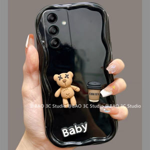 New Phone Case Samsung Galaxy A14 A24 LTE A34 A54 A04 A04s A04e M14 M34 M54 4G 5G INS Cute Cartoon Creative 3D Coffee Bear Doll Casing Fashion Shockproof Soft Cover 2023