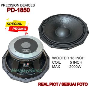 SPEAKER COMPONENT PRECISION DEVICES 18 INCH PD-1850 VOICE COIL 5 GRADE A DAUN KULIT JERUK