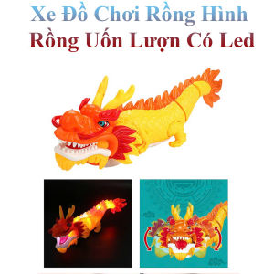 Xe Đồ Chơi Rồng Hình Rồng Uốn Lượn Di Chuyển 40X15Cm Có Đèn Và Âm Thanh Cho Bé