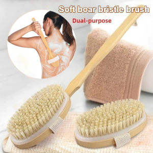 Long Handle Wooden Bathing Brush Soft Bristles Body Scrubber Detachable Shower Brush Back Massager Bathing Tools