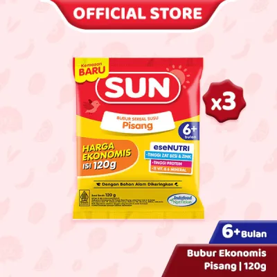 [Paket isi 3] SUN Bubur Sereal Pisang Ekonomis 120gr