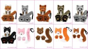 Halloween Costume Plush Fox Tail Cat Ears Orc Mask Gloves cosplay Role-playing costume