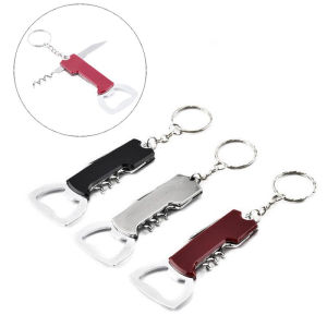 Keychain Beer Bottle Opener Stainless Steel Multifunctional Corkscrew Wine Opener Bar Party Accessories