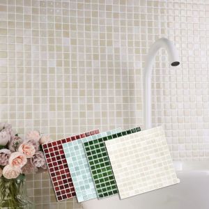 AKZDXE Waterproof Wall Tile Stickers Self-Adhesive Ceramic Look Peel and Stick Tiles Modern 3D Mosaic Pattern Brick Wall Stickers Kitchen Wall Decoration